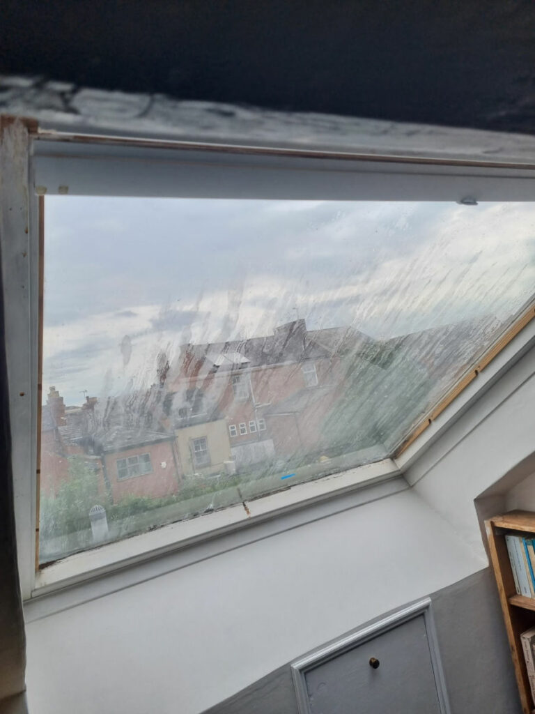 Misted Skylight Glass Replacement - Before